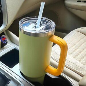 40 oz Tumbler with Handle‎ and Straw Stainless Steel